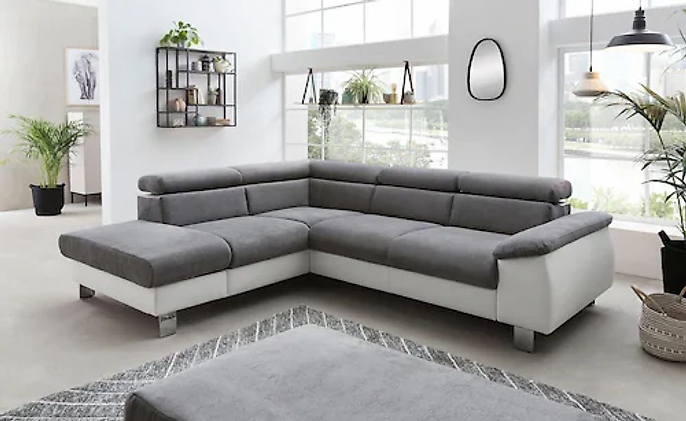 COTTA Ecksofa »Komaris L-Form, B: 249 cm« mit Kopfteilverstellung, optional günstig online kaufen