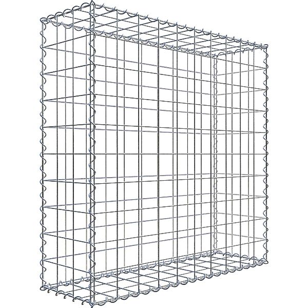 Gabiona Gabionenzaun Gabione 100 cm x 80 cm x 20 cm (L x H x T), Maschenwei günstig online kaufen