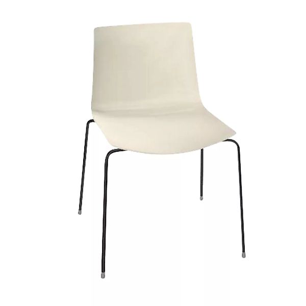 Arper - Catifa 46 0251 Stuhl einfarbig Gestell schwarz - elfenbein/Außensch günstig online kaufen