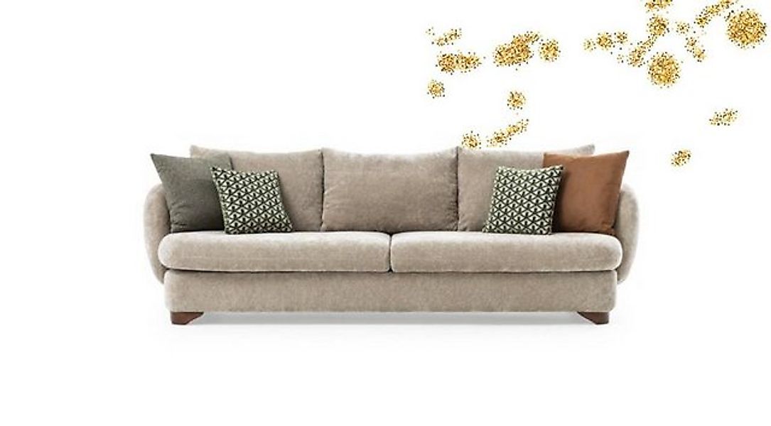 Xlmoebel Sofa Dreisitzer Sofa in Grau mit Textilbezug und modernem Design - günstig online kaufen