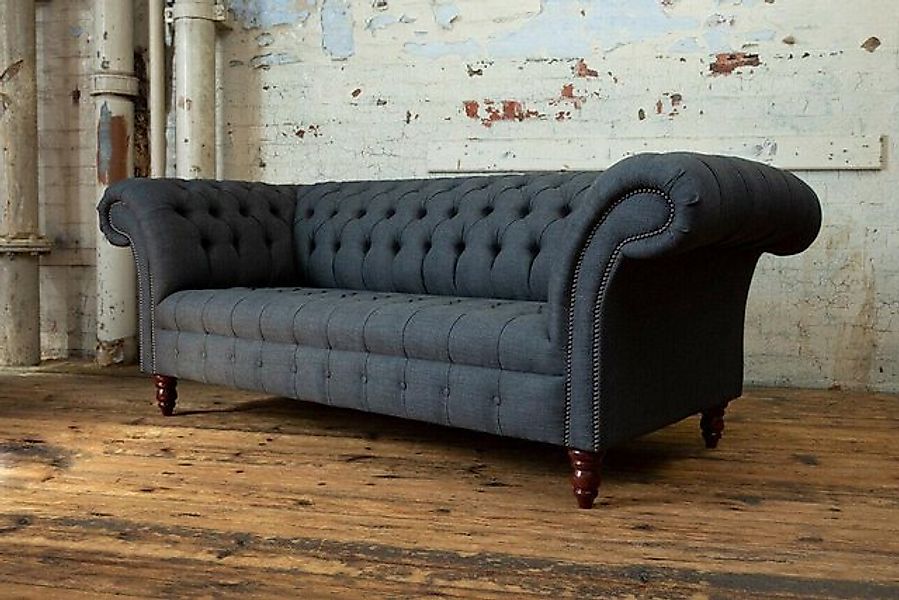 Xlmoebel 3-Sitzer Neu Chesterfield Schwarzes Sofa Polster 3-Sitzer Couch Ga günstig online kaufen