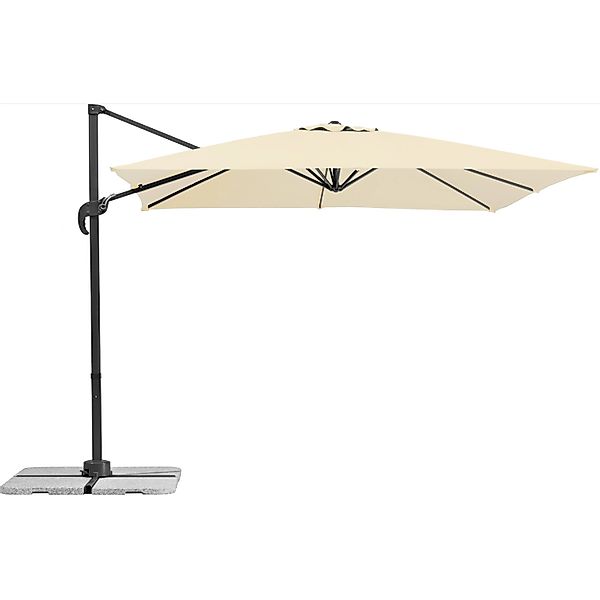 Schneider Ampelschirm Rhodos Junior 270 cm x 270 cm Natur mit Kurbelmechani günstig online kaufen