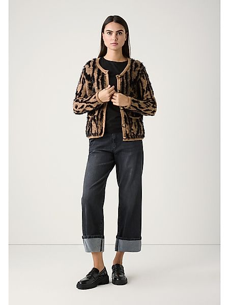 MORE&MORE Strickjacke haariger Cardigan, Animal-Dessin günstig online kaufen