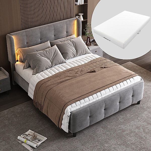 HAUSS SPOLE Polsterbett 140x200cm mit LED-Leisten, günstig online kaufen
