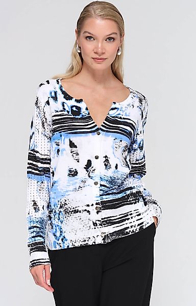 Passioni Strickjacke mit abstraktem Print günstig online kaufen