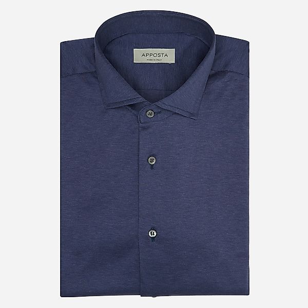 Hemd  einfarbig  marineblau 100% reine baumwolle jersey doppelt gezwirnt, k günstig online kaufen