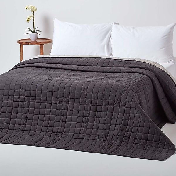 Plaid Gesteppte Tagesdecke aus 100% Baumwolle, günstig online kaufen