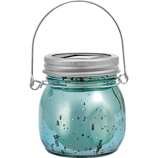 LED Solar-Dekoleuchte Glas Ø 8 cm x 9 cm Blau günstig online kaufen