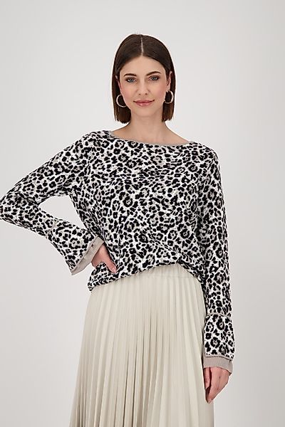 Monari Rundhalspullover Pullover Leo allover Mit günstig online kaufen