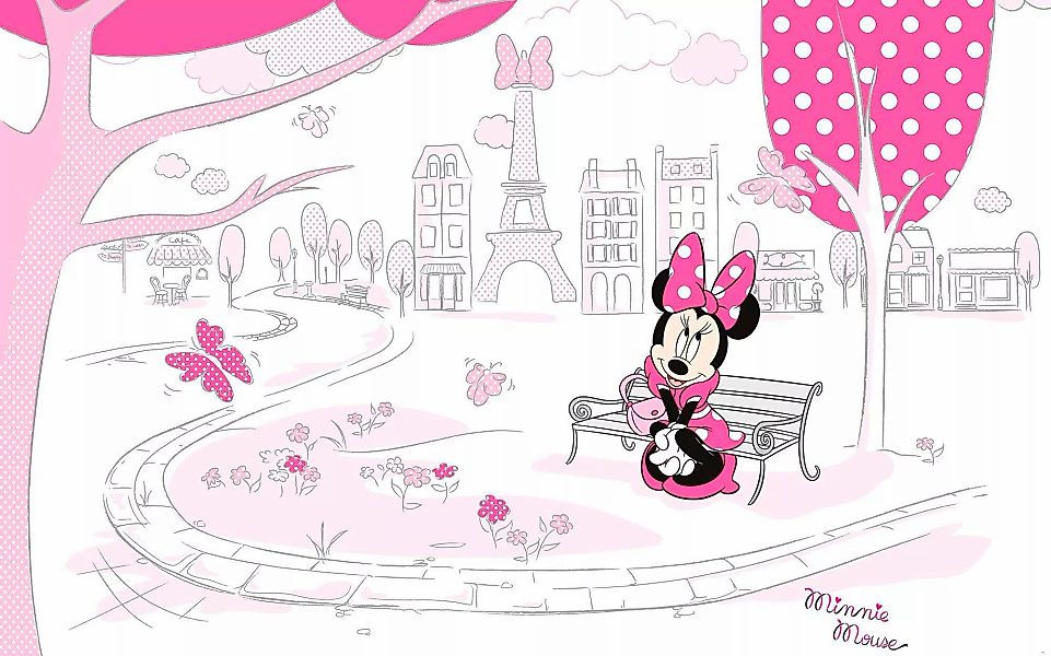 Komar Vliestapete »Digitaldruck Vlies - Minnie in Paris - Größe 400 x 250 c günstig online kaufen