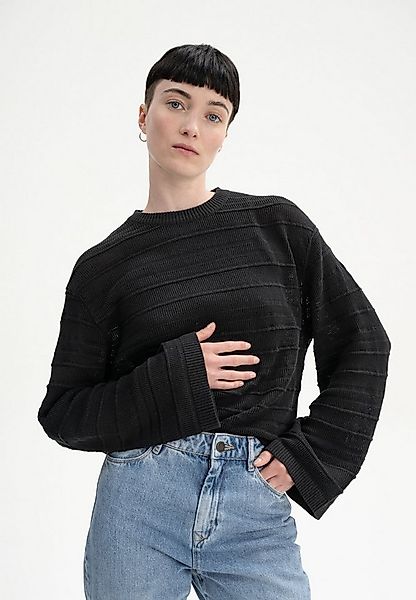 MELA Strickpullover Strukturierter Strickpullover Style JALIDI Weite Ärmel günstig online kaufen