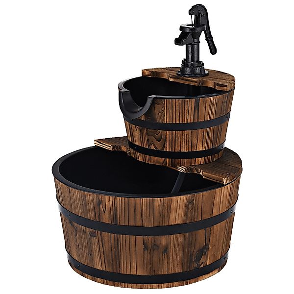 COSTWAY Gartenbrunnen Holz, Wasserbecken BxT: 44,50x44,50 günstig online kaufen