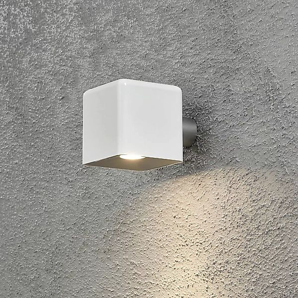 home24 Konstsmide Außenleuchte Almafi LED Modern Weiß Kunststoff 10x10x13 c günstig online kaufen