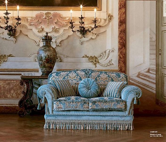 JVmoebel Sofa Zweisitzer Sofa 2 Sitzer Sofas Stoff Luxus Holz Wohnzimmer Mö günstig online kaufen