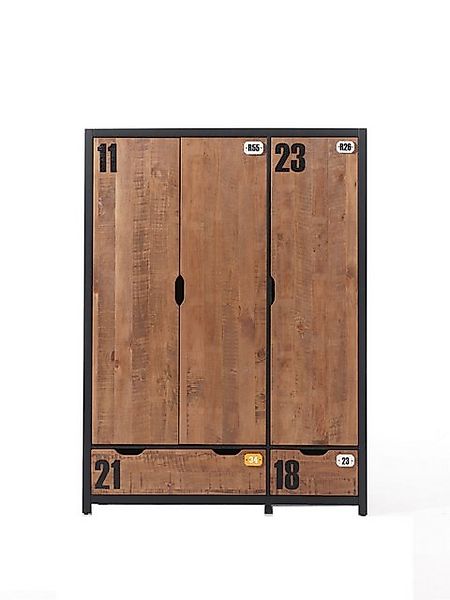 58 aufm Kessel Kleiderschrank Kleiderschrank Kameko Schwarz/Cognac 17069 (i günstig online kaufen