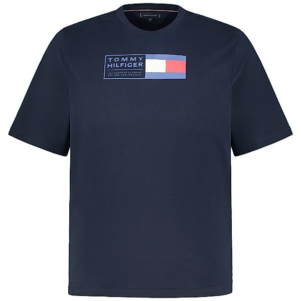 Tommy Hilfiger T-Shirt mit Label-Print Farbe marine Größe: 3XL günstig online kaufen