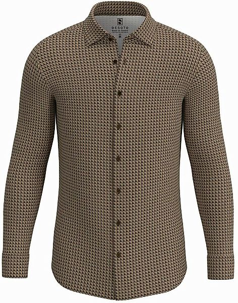 DESOTO Hemd Kent Figuren Braun - Größe XXL günstig online kaufen
