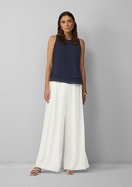 s.Oliver Chinos Hose Wide-Leg-Hose aus Crêpe mit Falten günstig online kaufen