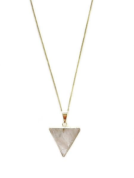 Bergkristall Dreieck Halskette, Vergoldet günstig online kaufen
