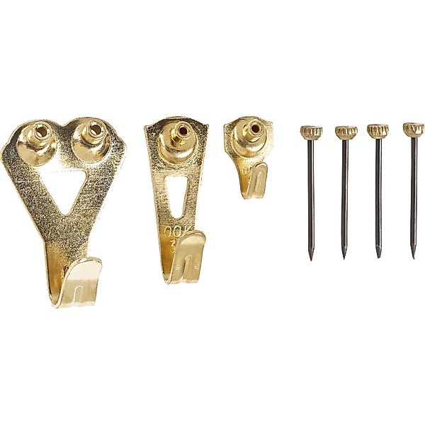 Wandhaken-Set Stahl Vermessingt Gr. 0-3 8-teilig günstig online kaufen