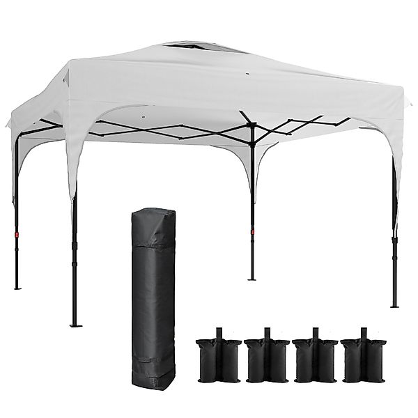 Outsunny Gartenpavillon Pop-Up Faltzelt mit abnehmbarer Seitenwand + Transp günstig online kaufen