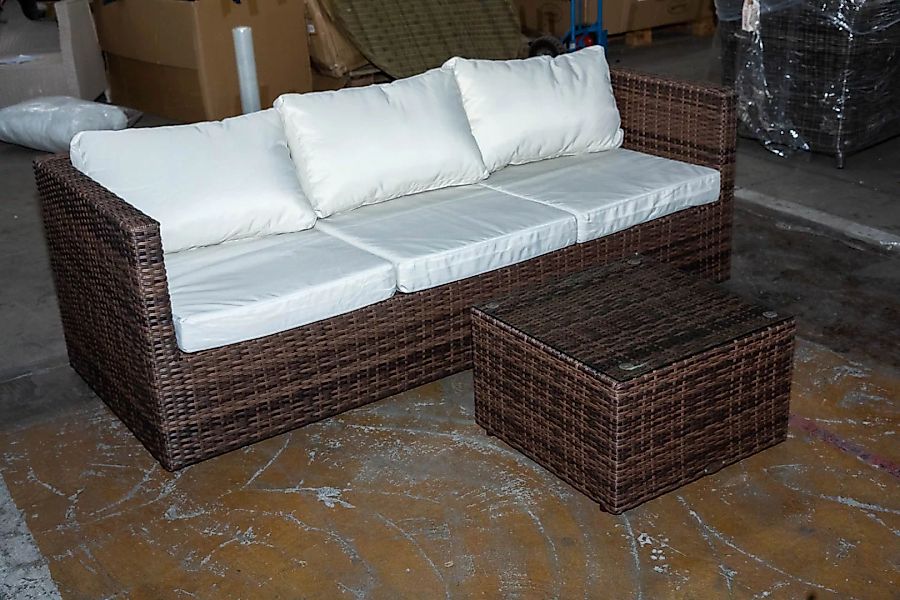 #HBM 2900: 3er Sofa + Tisch Liberi-braun-meliert-cremeweiß günstig online kaufen