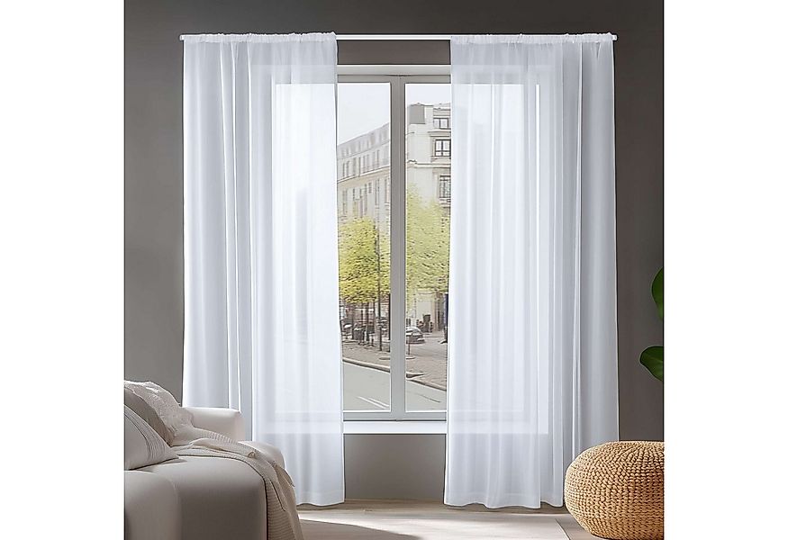 Deconovo Vorhang Gardinen Kräuselband Wohnzimmer Transparent Vorhänge für 2 günstig online kaufen