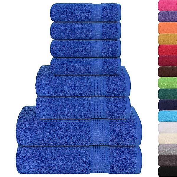 vidaXL 8-Tlg Handtuch-Set Blau 360 g/m² 100% Baumwolle 137063 günstig online kaufen