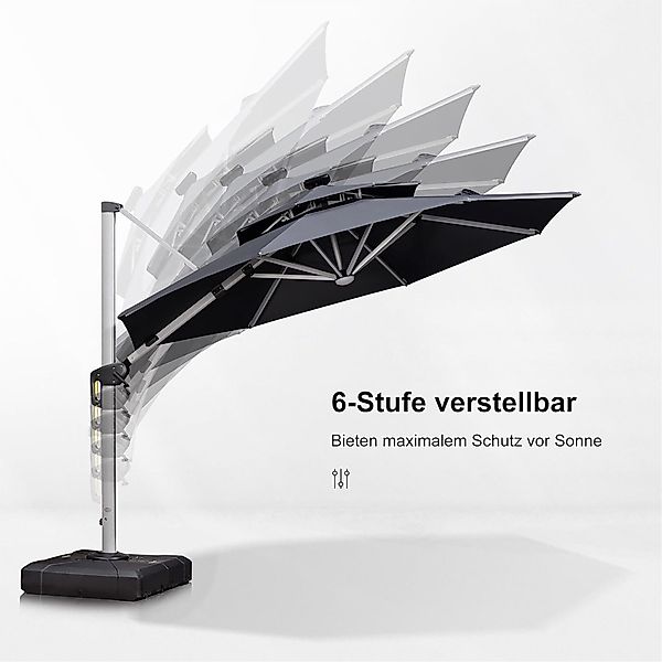 PURPLE LEAF Ampelschirm Runder Außenbereich Sonnenschirm, günstig online kaufen