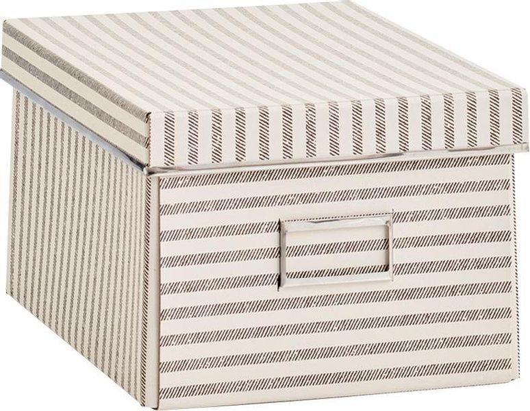 Zeller Present Aufbewahrungsbox "Stripes" Pappe, beige günstig online kaufen