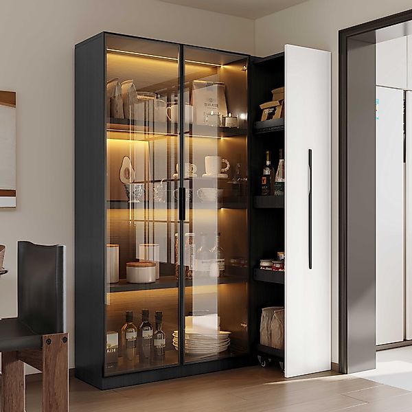 BlingBin Stauraumvitrine Multifunktionsschrank Glasvitrine (1-St., Bücherre günstig online kaufen