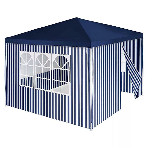 VCM Pavillon Partyzelt 3x3m blau weiß wasserdicht 4 Seitenteile Gartenzelt günstig online kaufen