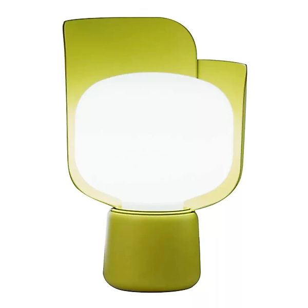 Fontana Arte - Blom Tischleuchte - gelb/Polyethylen opalin milchweiß/H 24cm günstig online kaufen