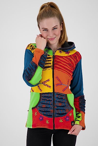 DEPROC Active Fleecejacke "Patchwork NUNAVUT LIGHT GRAY & NEW FLOWER POWER" günstig online kaufen