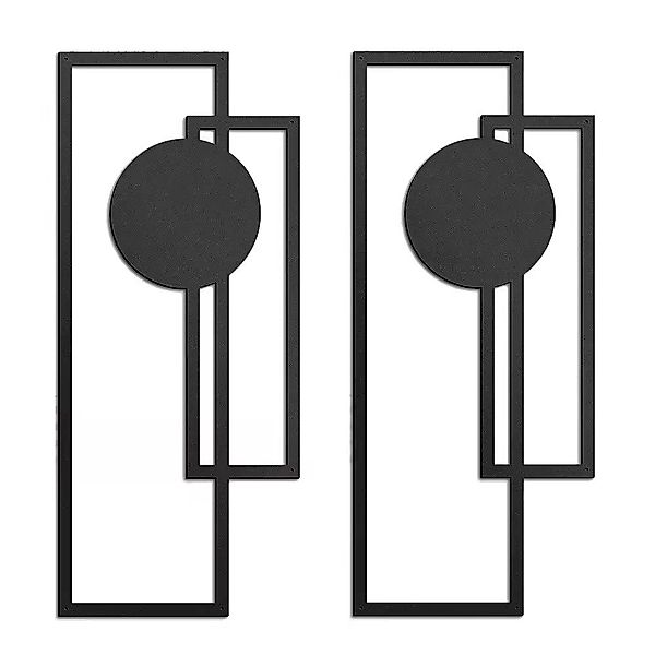 NUODWELL Wanddekoobjekt 2 Stück Metall-Wanddekoration Schwarz günstig online kaufen