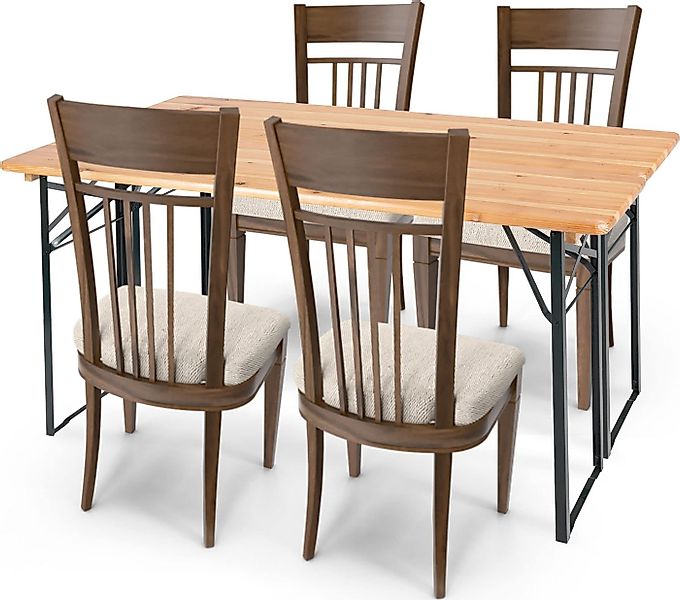 Stagecaptain Bierzeltgarnitur BBT-170 Hirschgarten Bierzelttisch 170 cm Nat günstig online kaufen