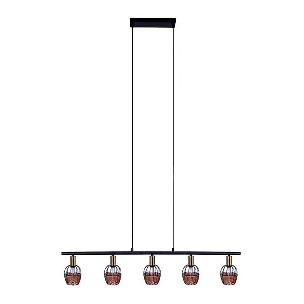 Näve Pendelleuchte Corbis 5-flammig Schwarz 100 cm günstig online kaufen