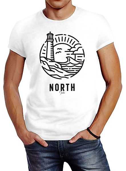 Neverless Print-Shirt Herren T-Shirt Logo Outline günstig online kaufen
