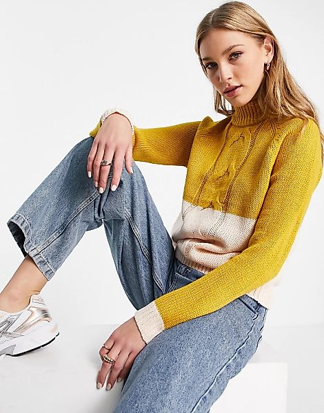 Vero Moda – Hochgeschlossener, 2-teiliger Pullover-Mehrfarbig günstig online kaufen