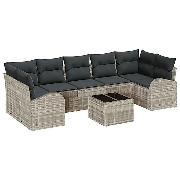 vidaXL Gartensofa-set Hellgrau 55 x 55 x 37 cm Poly-Rattan 3345962 günstig online kaufen