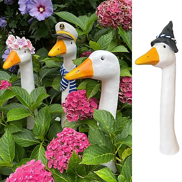 Online-Fuchs Gartenfigur Gänsehals Gartenstecker Gans - günstig online kaufen