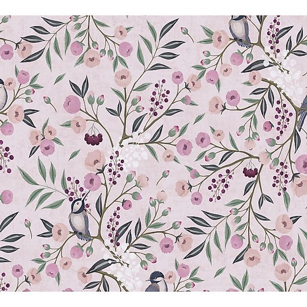 A.S. Creation Vliestapete Blümchen 10,05 m x 0,53 m Rosa-Lila-Grün FSC® günstig online kaufen