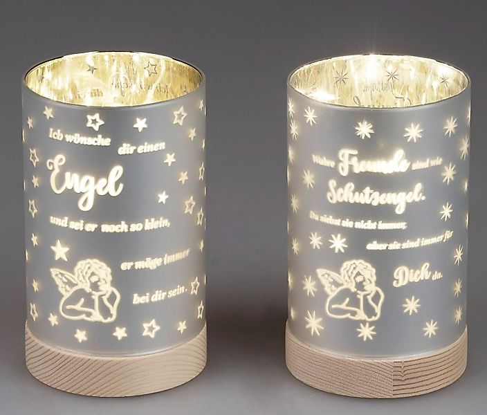 formano Nachttischlampe Sprüche, mit Timer, Silber, günstig online kaufen
