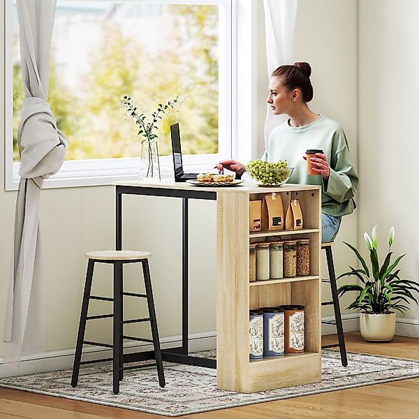 HOMCOM Bargruppe 3-tlg. mit Küchentisch, Stauraum, günstig online kaufen