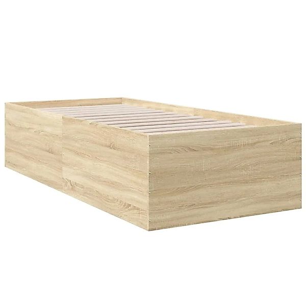 vidaXL Bettgestell Sonoma-Eiche 100x200 cm Holzwerkstoff 3280960 günstig online kaufen