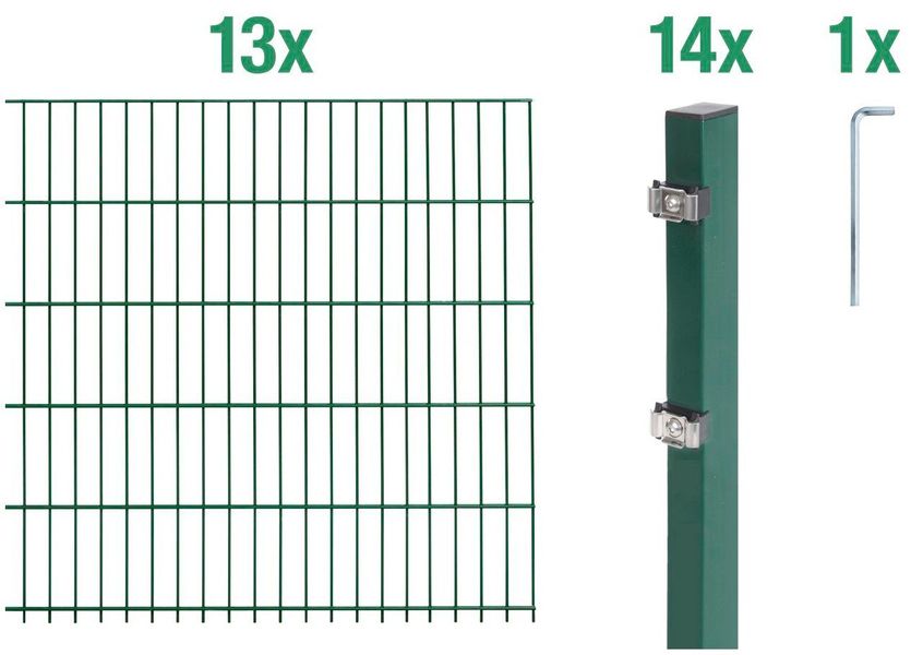 Alberts Doppelstabmattenzaun Grundset, (Set), Höhe: 80-160 günstig online kaufen