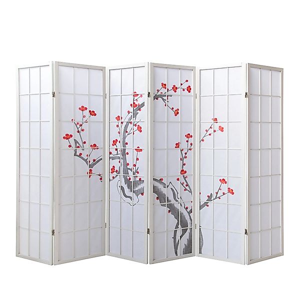 Homestyle4u 6-tlg. Paravent in Weiß 264x179 cm 340 günstig online kaufen