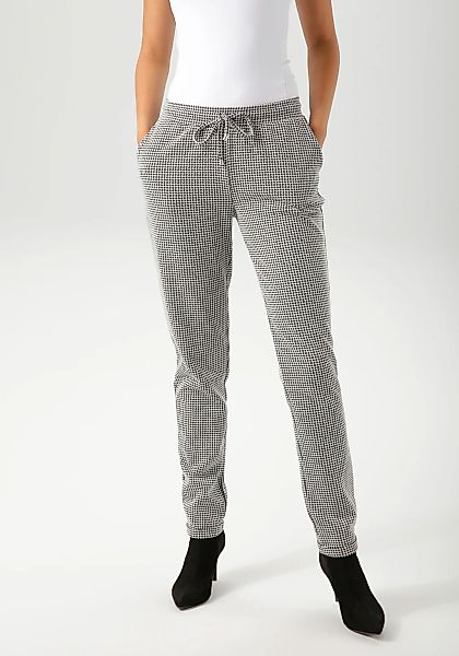 Aniston CASUAL Schlupfhose, mit trendigem Hahnentritt-Muster - NEUE KOLLEKT günstig online kaufen