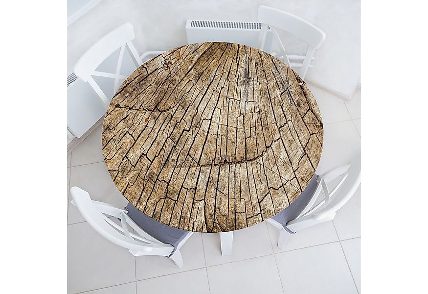 Abakuhaus Tischdecke Rundum-elastische Stofftischdecke, Bauholz Holz Natur günstig online kaufen