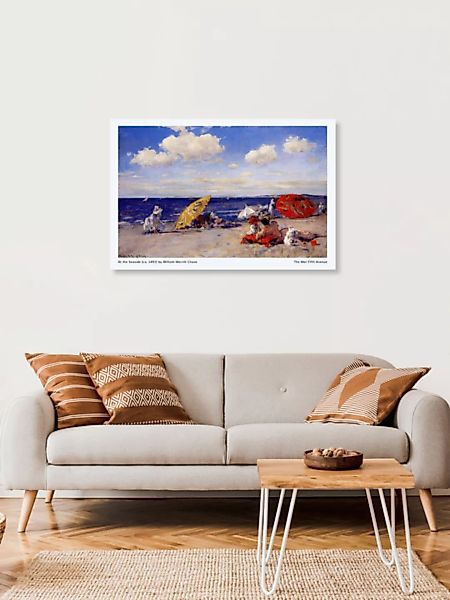 Poster / Leinwandbild - William Merritt Chase: Am Meer - Ausstellungsposter günstig online kaufen